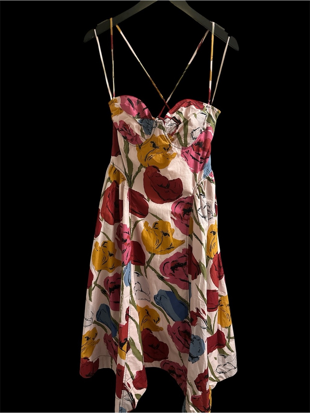 Free People Cherish Printed Midi Dress NWT SIze 10 - Picture 4 of 7